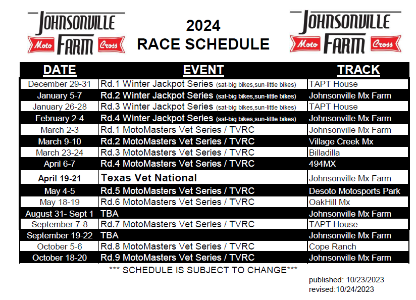 2024 schedule